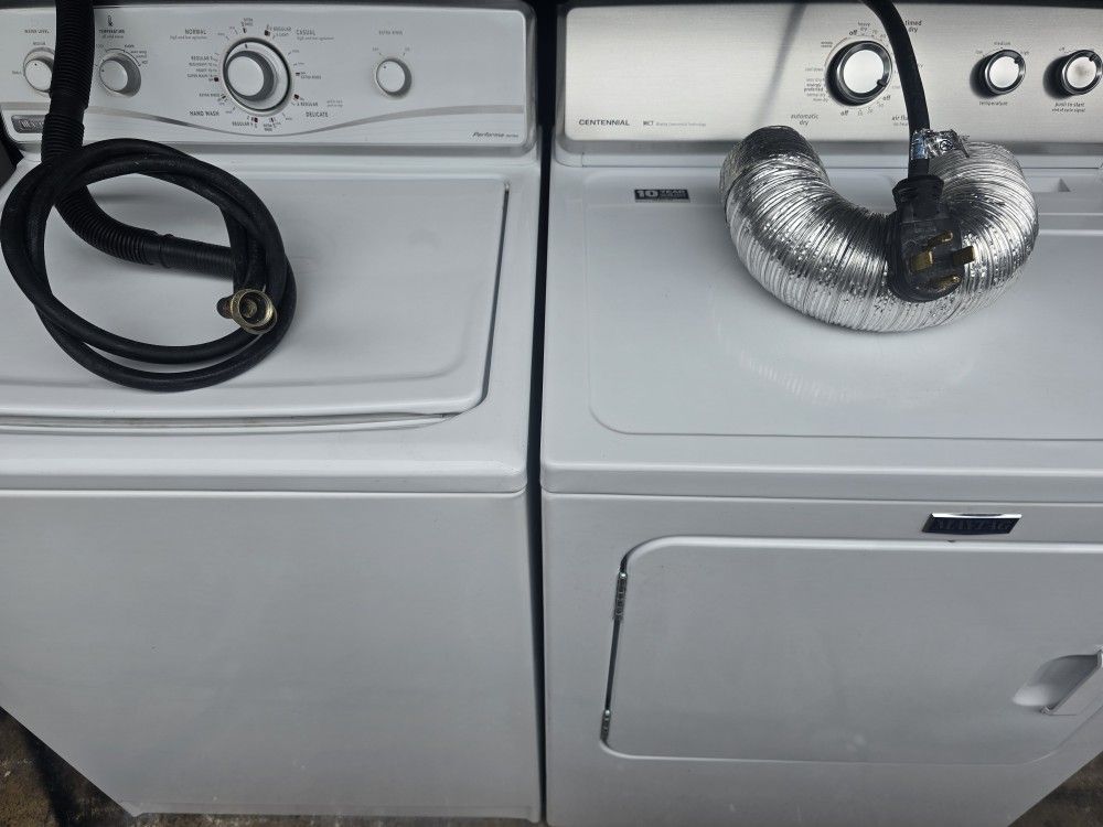 3 yr old Maytag commercial series, super capacity electric dryer. Model#MEDC215EW1. and washer. Model#MTW5740TQO.
