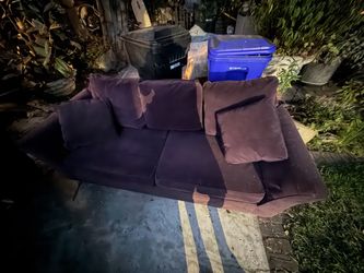 Italian Made Purple Fabric Three Seater Couch