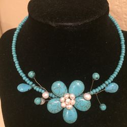 Turquoise- Colored Choker or Headband