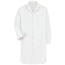 3 - Men's Five Snap Front Lab Coat - White
