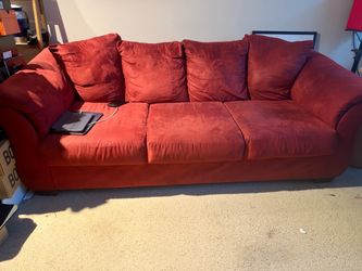 Red Couch and Love Seat for Sale