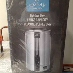 Zulay PREMIUM COMMERCIAL COFFEE URN - SILVER stainless steel 100 cup coffee urn New selling for only $120 retails for $250
