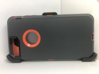 iPhone 7 Plus / iPhone 8 Plus gray orange belt clip case funda cover protector
