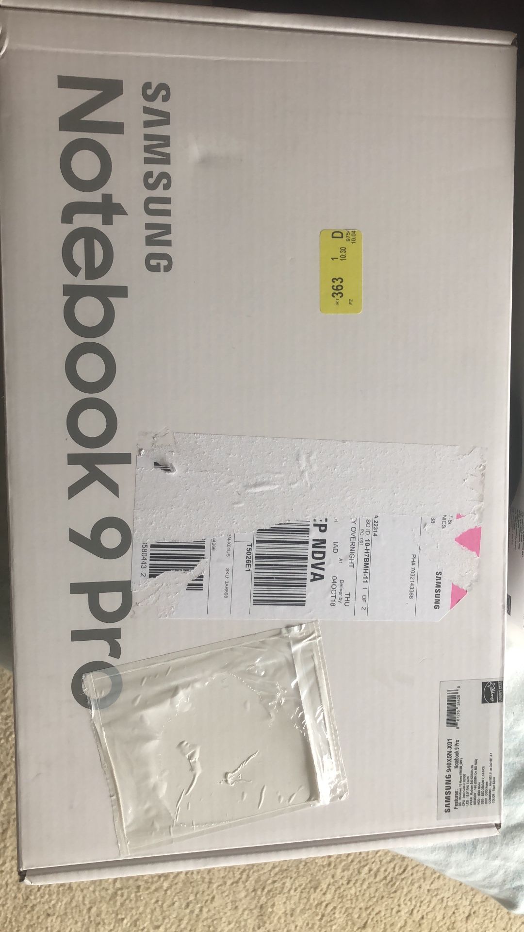 15 inches Samsung NOTEBOOK 9 PRO brand New