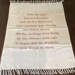 NEW (Mud Pie) throw blanket with 'Twas the Night Before Christmas' quote (100% cotton) 50” x 64”