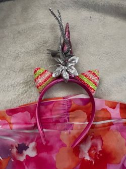 Halter unicorn Halloween costume. Headband I made myself. Read description for size.