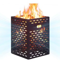 Tangkula Burn Barrel for Outside for Burning Trash, 65 Gallon Ultra Thick Incinerator with Venting Patterns and 4 Cross Braces for Better Airflow, Out