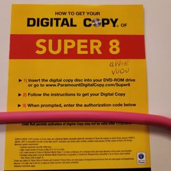 $4 HD DIGITAL MOVIE CODE. SUPER 8. $4 OR TRADE FOR A MOVIE TITLE I DO NOT ALREADY OWN.