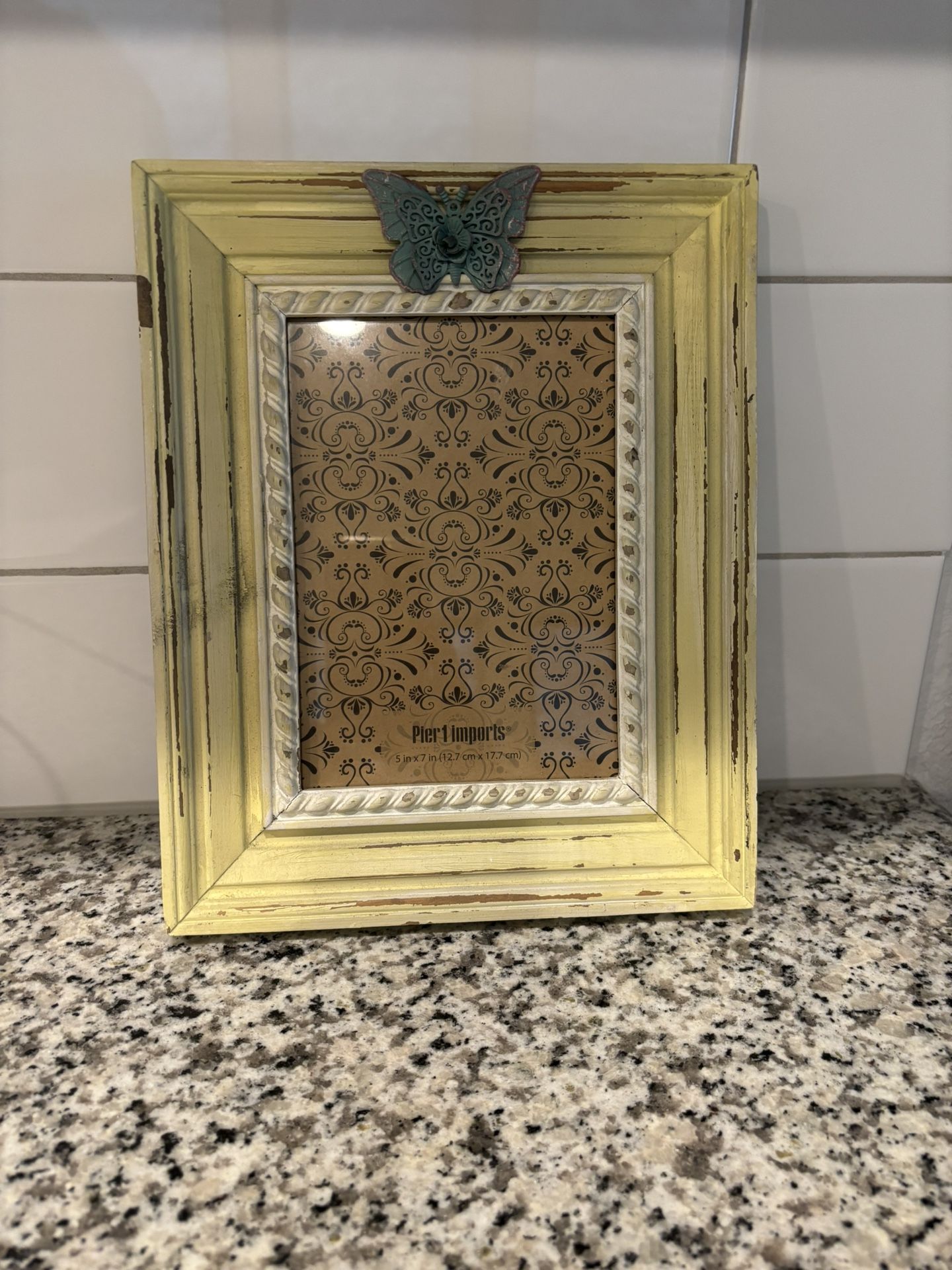 Pier 1 Yellow Butterfly Pic Frame