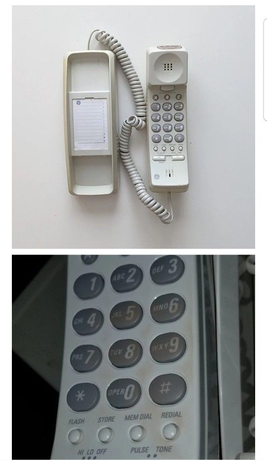Vintage - GE Push Button Landline Phone Model # 2-9224whc.