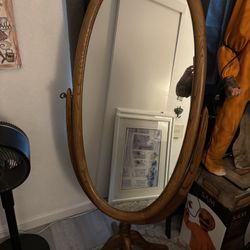 Antique Oval Standing Mirror