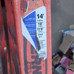 Werner 14'  Twin Step Fiberglass Ladder