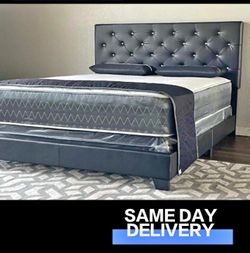 NEW QUEEN SIZE BED WITH MATTRESS AND BOXSPRING INCLUDING FREE DELIVERY PAY ON ARRIVAL