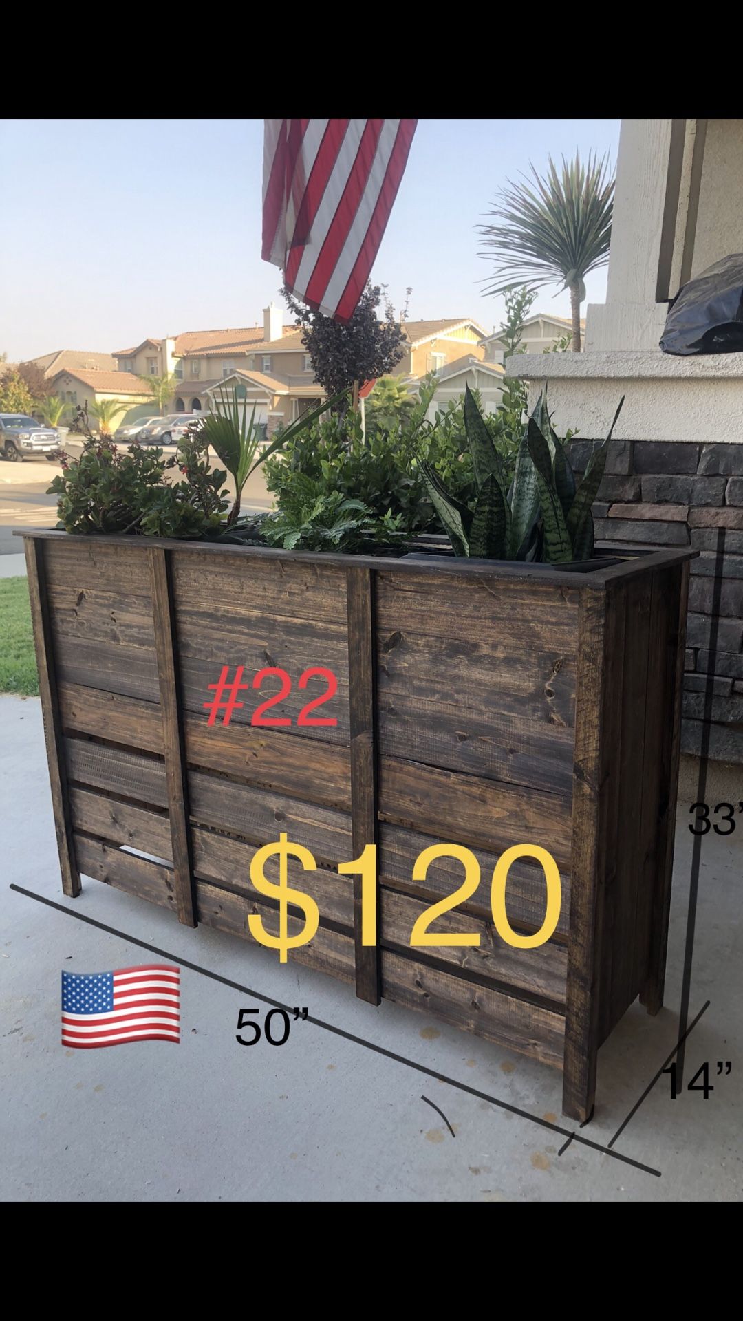 Wood Planter Box Garden Raised