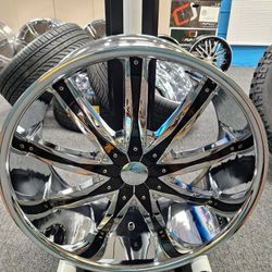 22" DECENT RIMS AND TIRES BUNDLE