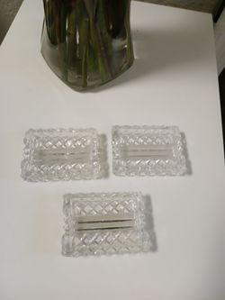 3 Crystal or glass open salt Cellars