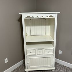 White collar cottage armoir with 1 drawer and cabinet 
