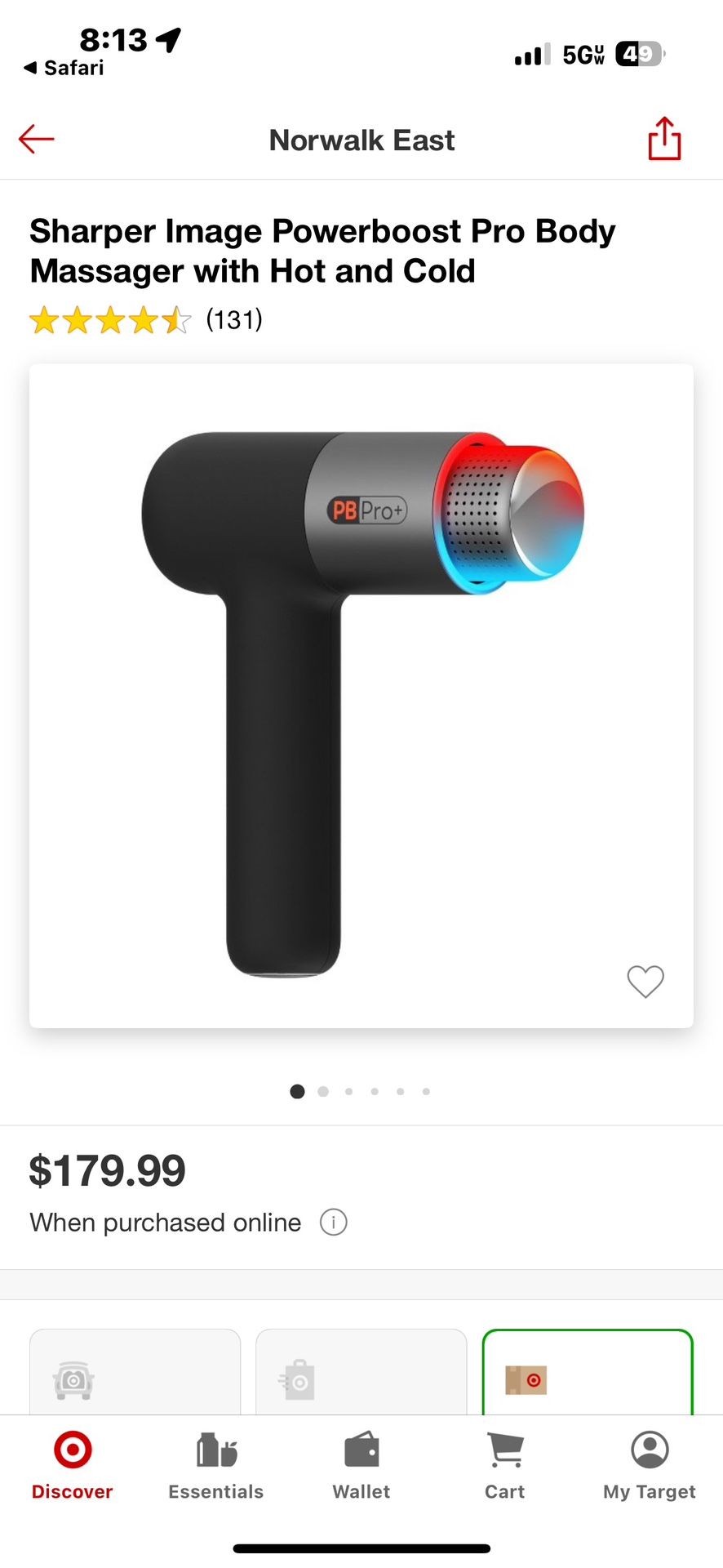 Sharper Image Powerboost Pro Body Massager with Hot and Cold