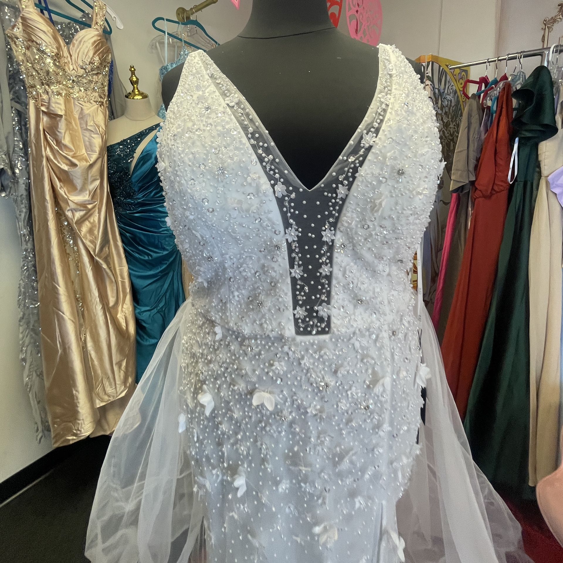 New Beaded Plus Size 4x Mermaid Wedding Dress Vestido De Novia New Beaded Plus Size 4x Mermaid Wedding Dress Vestido De Novia