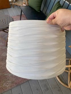 White Pleated Fabric Drum Lamp Shade