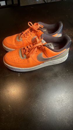 Nike Orange and Gray Sneakers Air Force 1 Low-Top