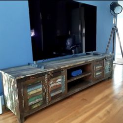 TV stand made from recycled wood
