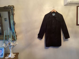 Nine West Black Trench Coat Size Large Excellent Condition $25