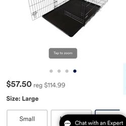 PETCO 24"36"×25" Height  Black Metal Pet Kennel With Tray 
