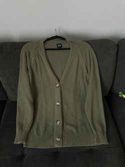 Large Gap Olive Green Knit Button-Up Cardigan