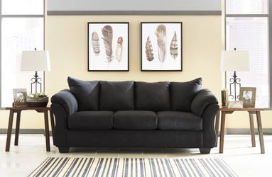 Darcy black microfiber sofa by Ashley