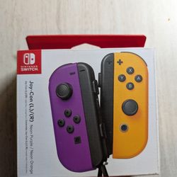 Nintendo Switch 1 Joycons Neon Purple Neon Orange Controller Brand New