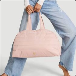 Pink Puffer Duffle Bag / Tote Bag