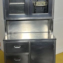 Vintage Stainless Steel Medical Cabinet
