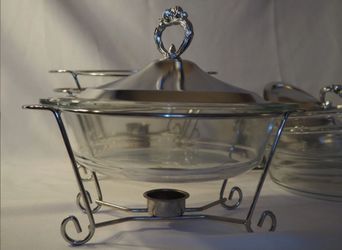 stainless steel and glass chafing dish buffet set i