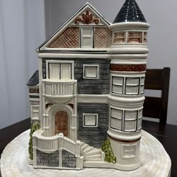 Vintage OTAGIRI 1982 Ceramic Victorian House Canister Cookie Jar Japan RARE