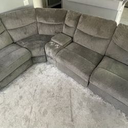 Section Couch With 3 Recliners