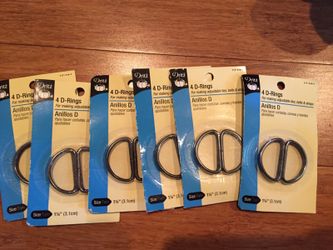 Belt rings 1 1/4" for sewing (4 D-Rings) pewter