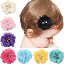 8Pcs Baby Girls Kids Grosgrain Ribbon Boutique Hair Bows Alligator Clips