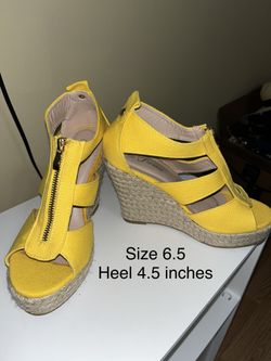 Yellow Wedges Heels