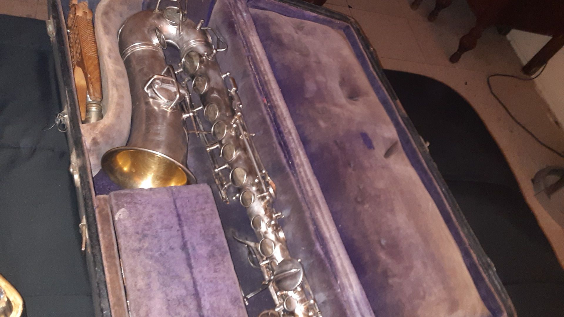 Antique saxophone from turn of century