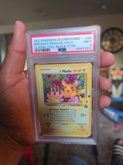 PSA 9 Birthday Pikachu Holo Pokemon Card #24