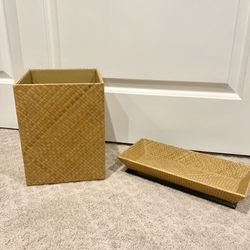 Via Motif Waste Basket & Vanity Tray Acorn Color
