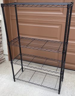 4 Tier Steel Wire Shelving Unit in Black