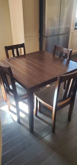 Wood table 4 chairs