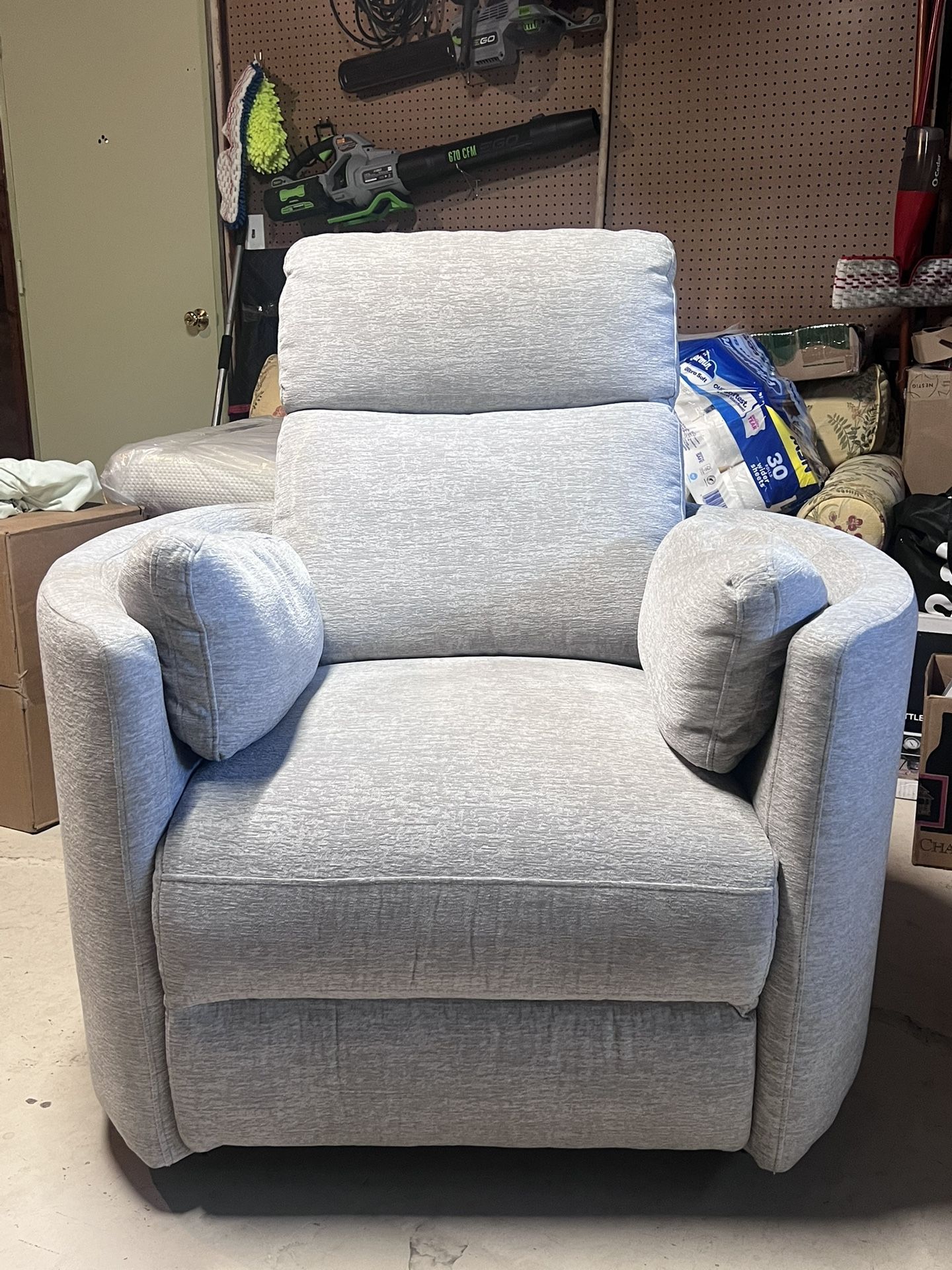 Madi Angora Linen Automatic Swivel Glider Recliner