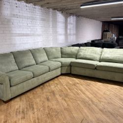 Delivery Available green L shaped couch sofa with pullout bed