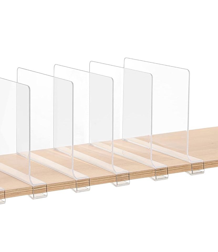 Clear Acrylic Shelf Dividers (5-Pack) β¨ Keep your shelves spotless & organized! π