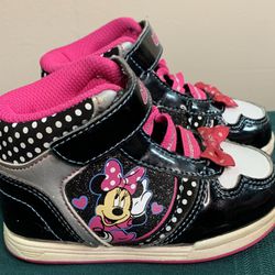 Disney Minnie Mouse toddler girls size 5W high tops sneakers shoes 