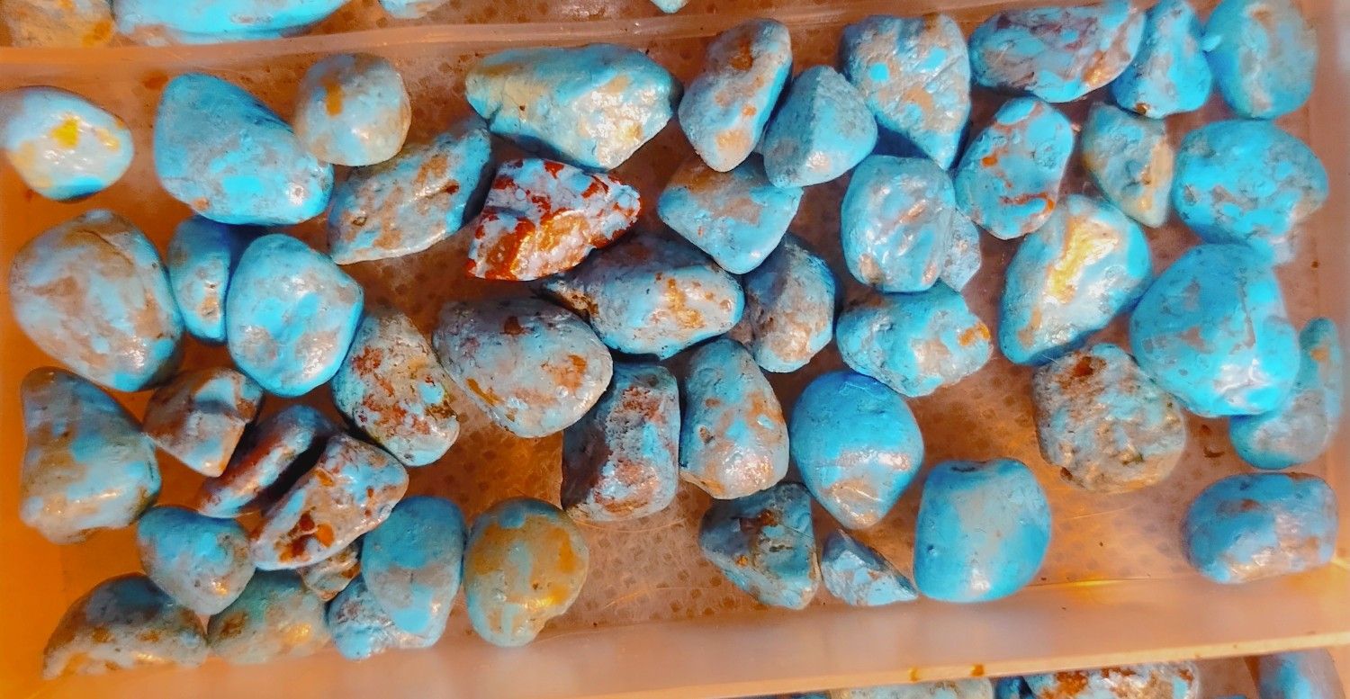High Quality Sky Blue Spiderweb Turquoise Rough Nuggets Lot #5