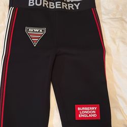 Burberry Sesia Logo Biker Shorts in Black Size Small